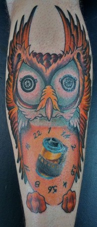Tattoos - Semi Traditional Owl Camera thingy - 42370
